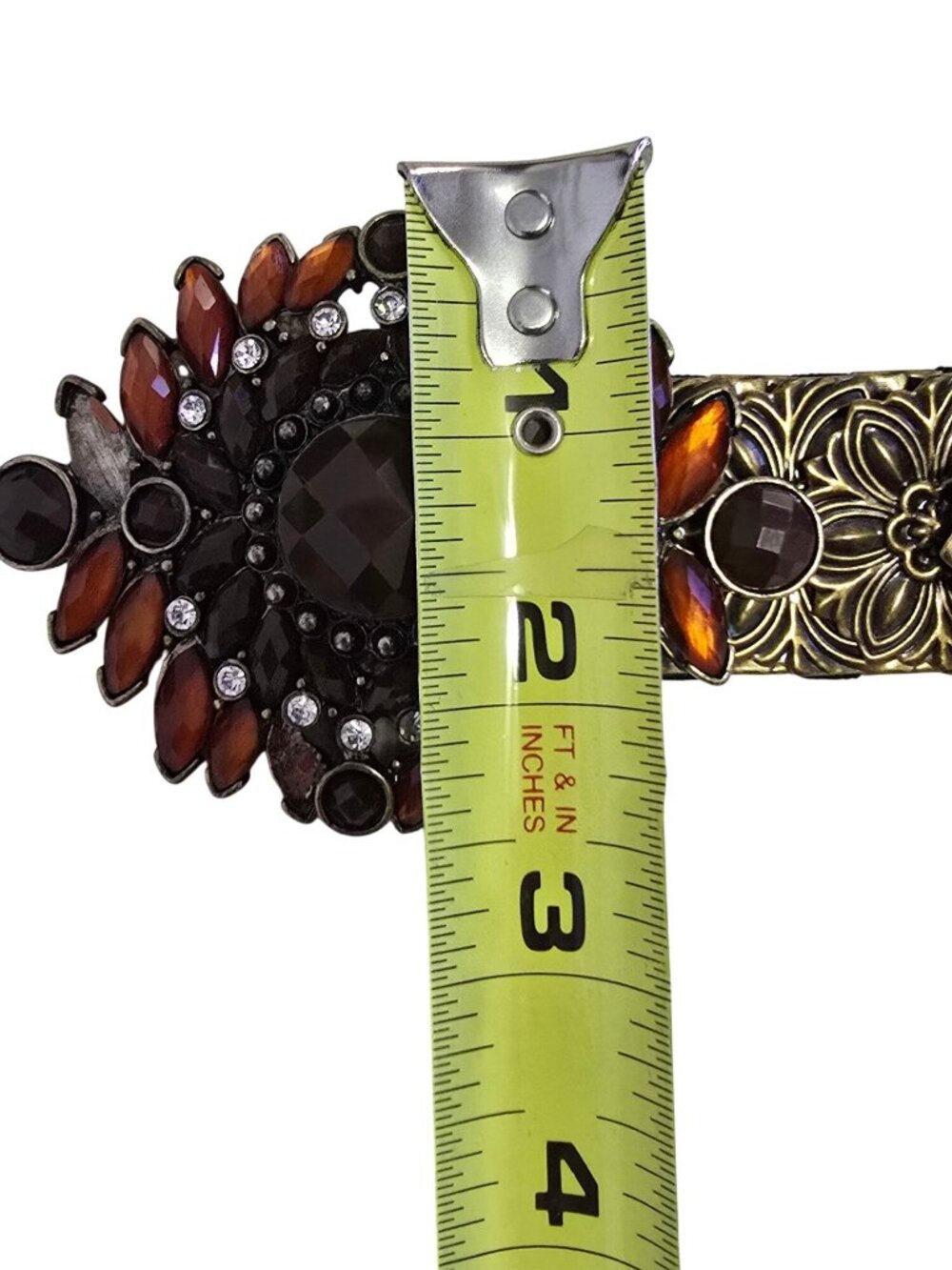 Vintage Jeweled and Metal Floral Belt Adjustable 33"  Boho Fairy READ - Picture 11 of 11